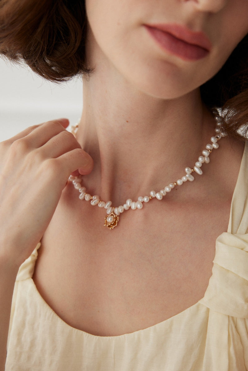 Camellia Pearl Necklace