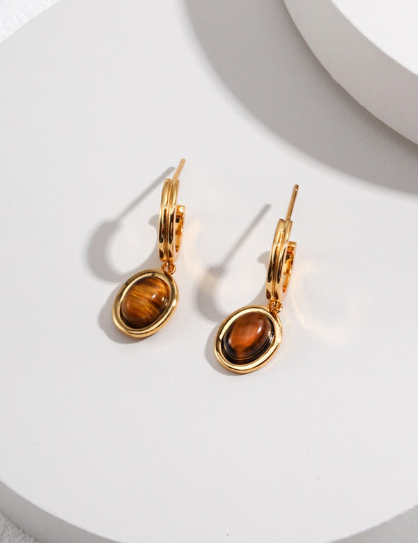 Nicole Tiger's Eye Earrings