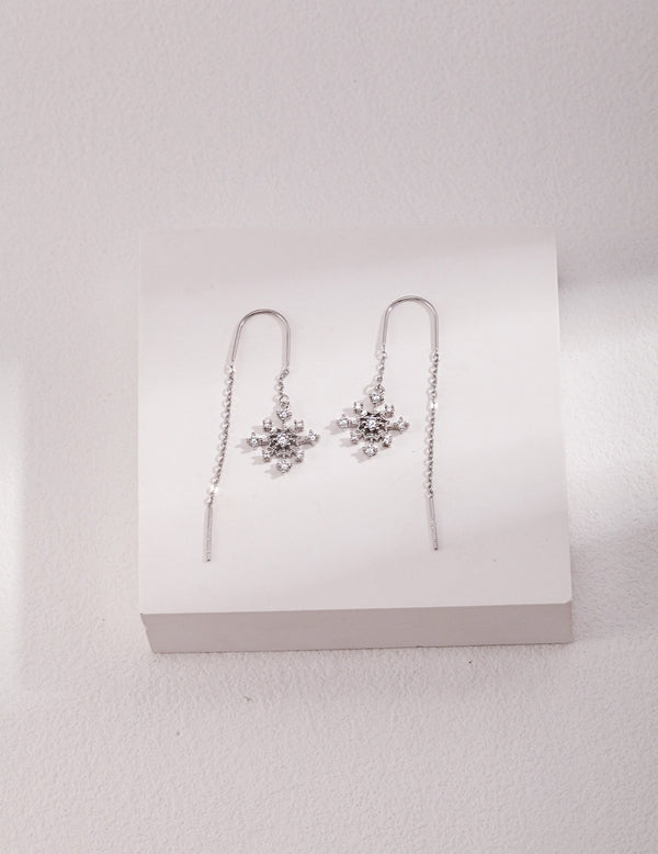 Snowflake Threader Earrings