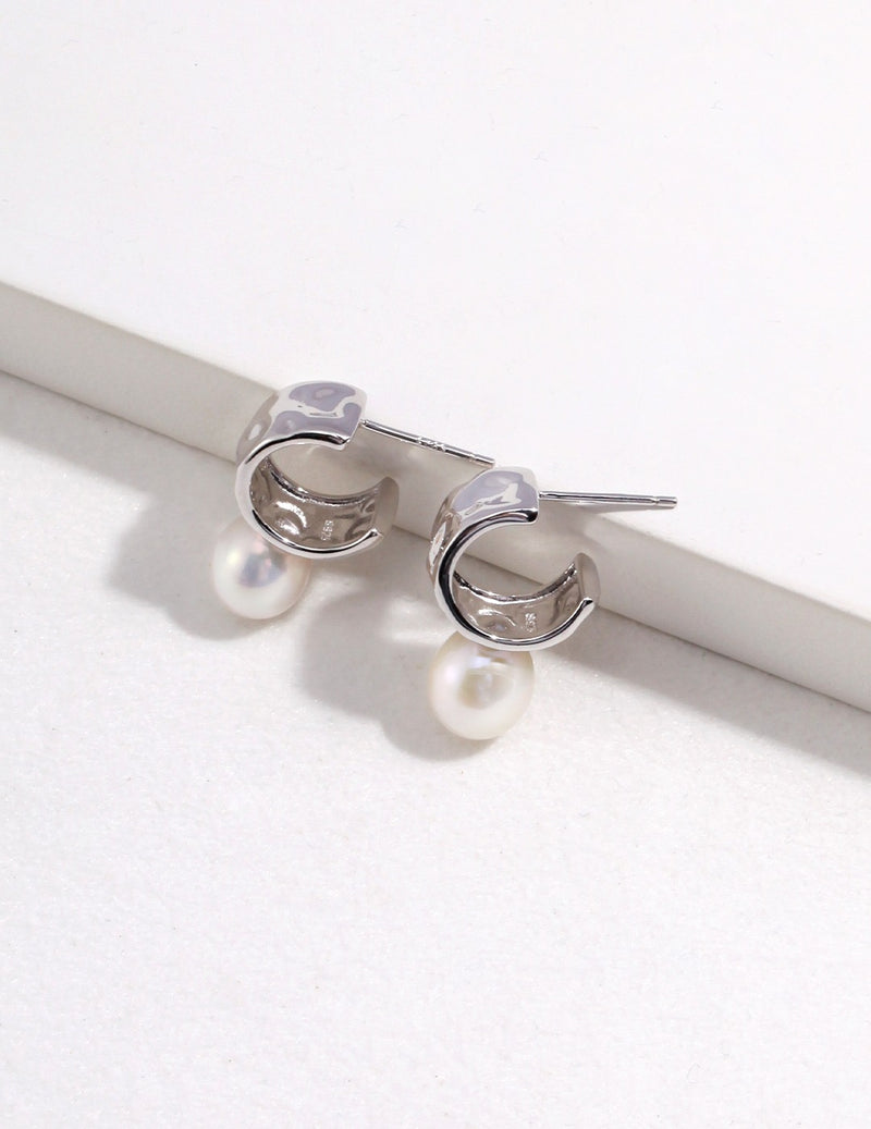 Lyuba Pearl Hoop Earrings