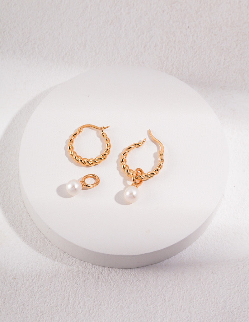 Madge Pearl Hoop Earrings