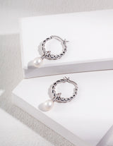 Madge Pearl Hoop Earrings