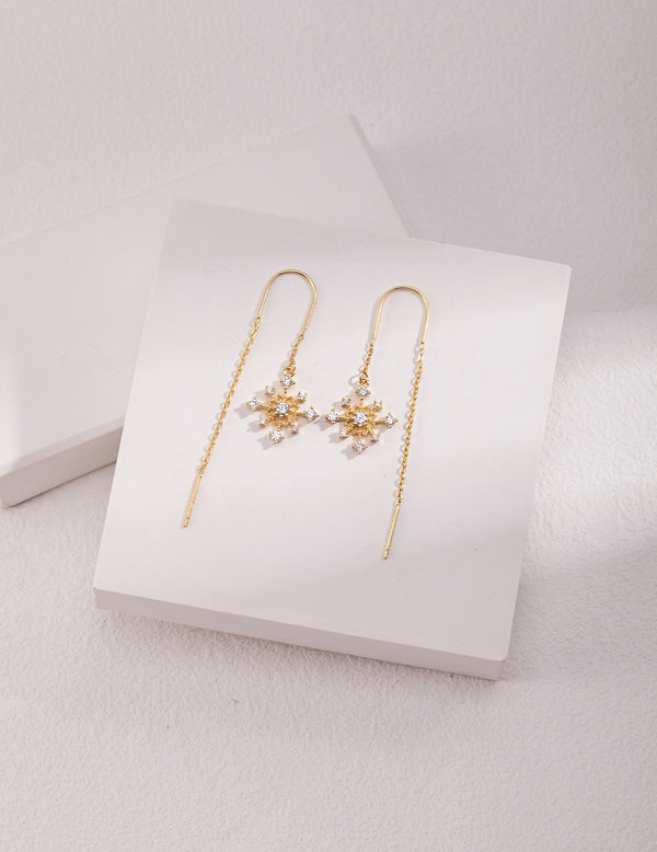 Snowflake Threader Earrings