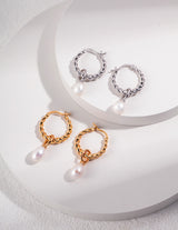 Madge Pearl Hoop Earrings