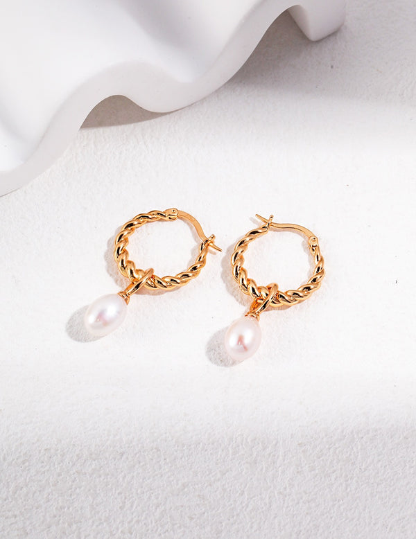 Madge Pearl Hoop Earrings