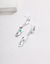 Feuilles Zircon Drop Earrings