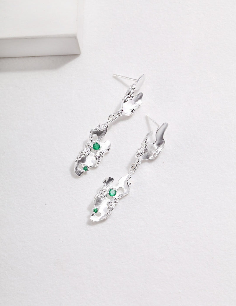 Feuilles Zircon Drop Earrings