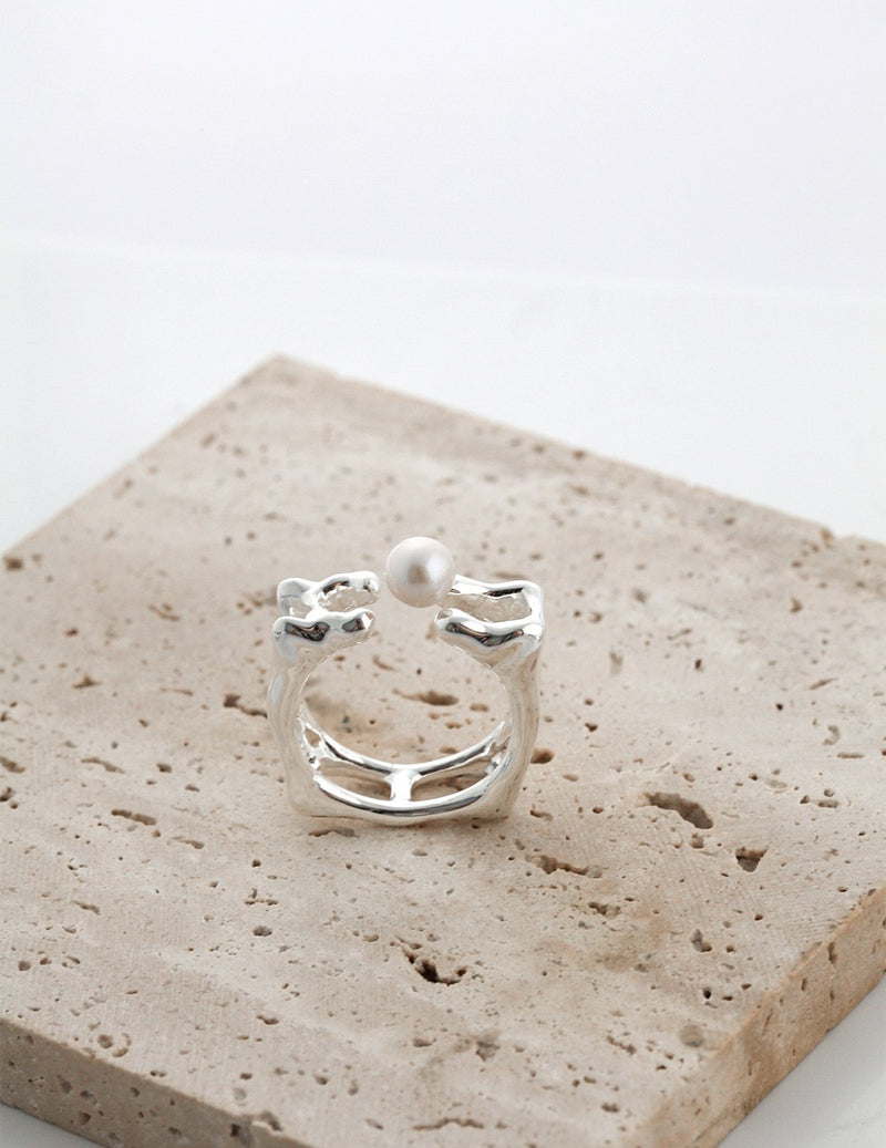 Cube Pearl Ring