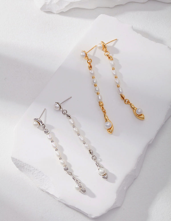 Dripping Pearl Drop Earrings