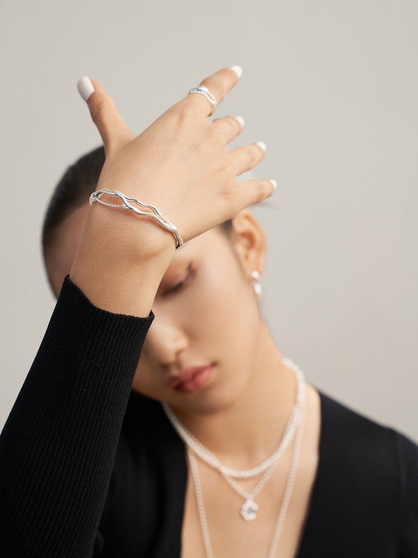 【Exclusive】Ball Chain Silver Bangle