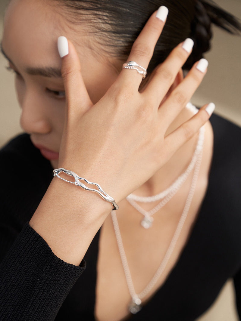 【Exclusive】Ball Chain Silver Bangle