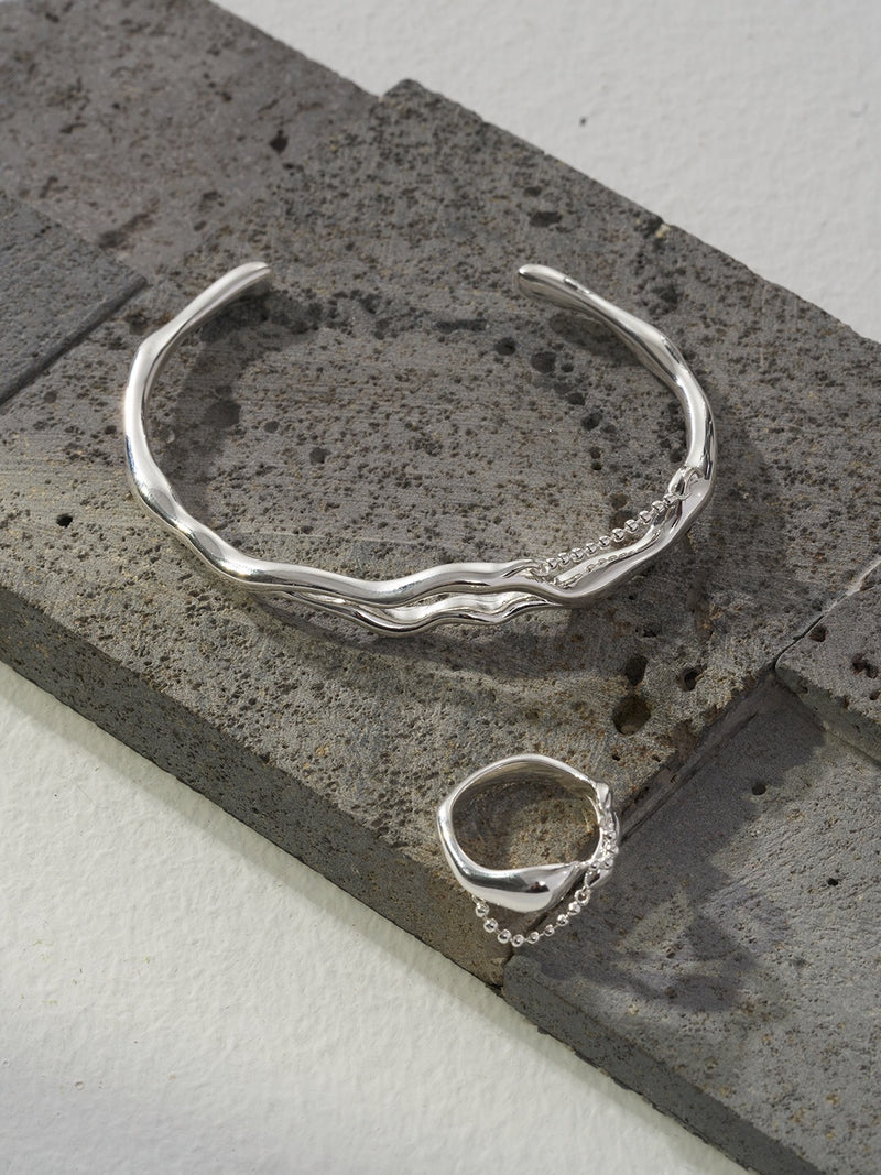 【Exclusive】Ball Chain Silver Bangle